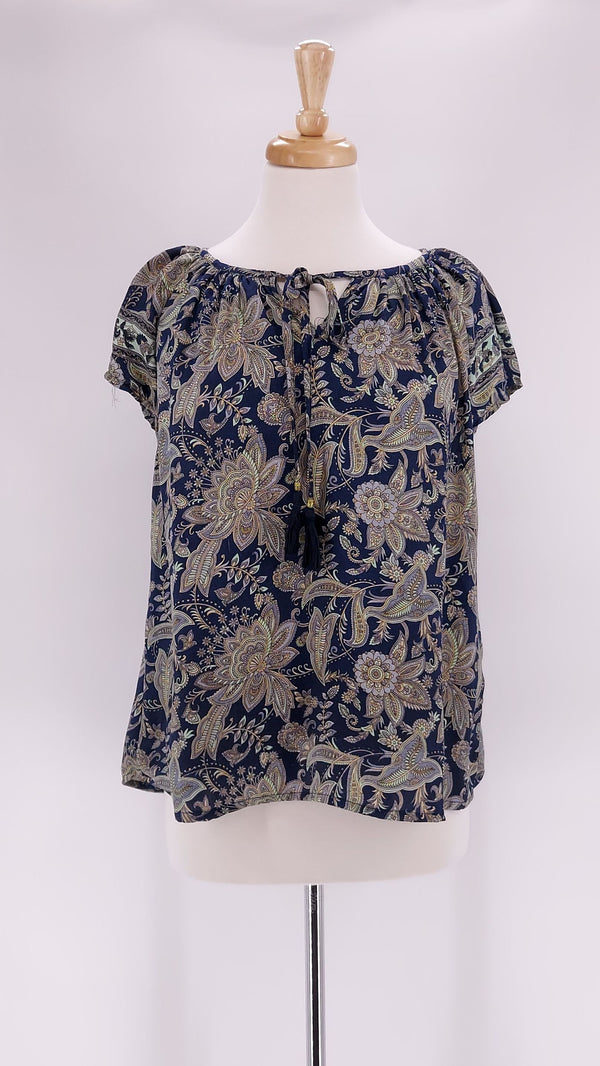 Gabrielle Parker - Blouse with Ties - Navy Lily - 1072