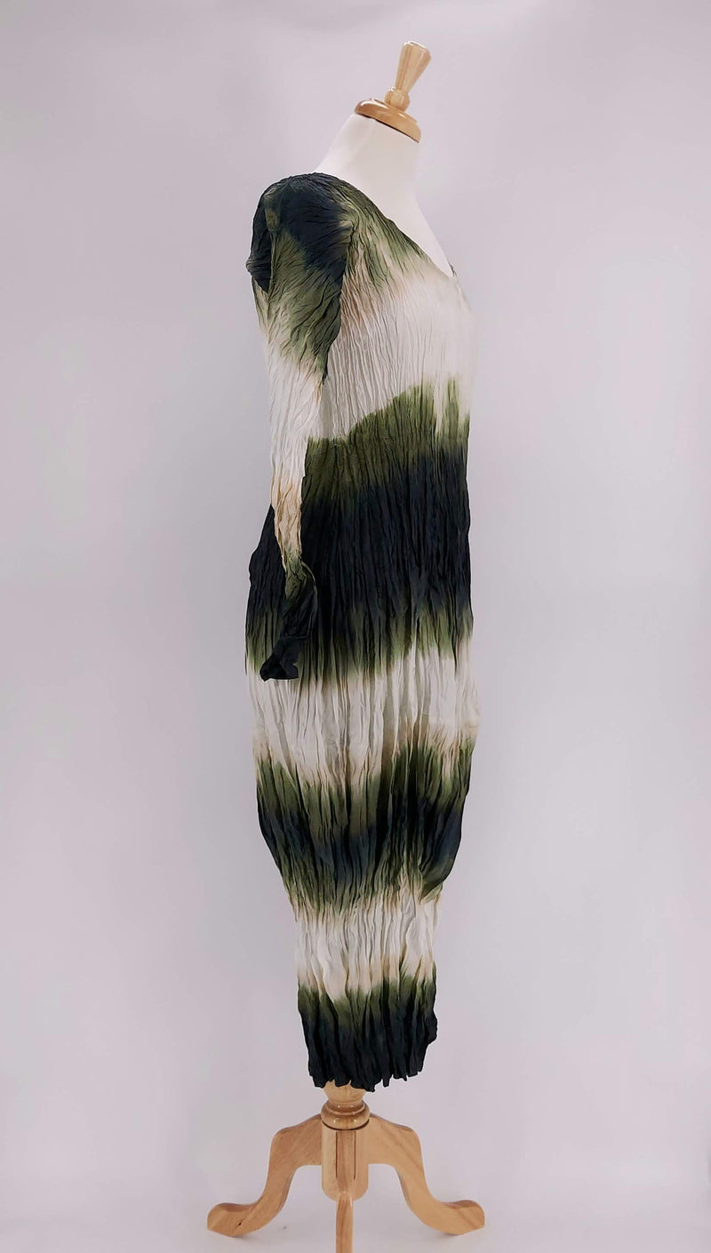 Privatsachen - Grundgehn Crinkle Silk Dress - Avocado - 1161