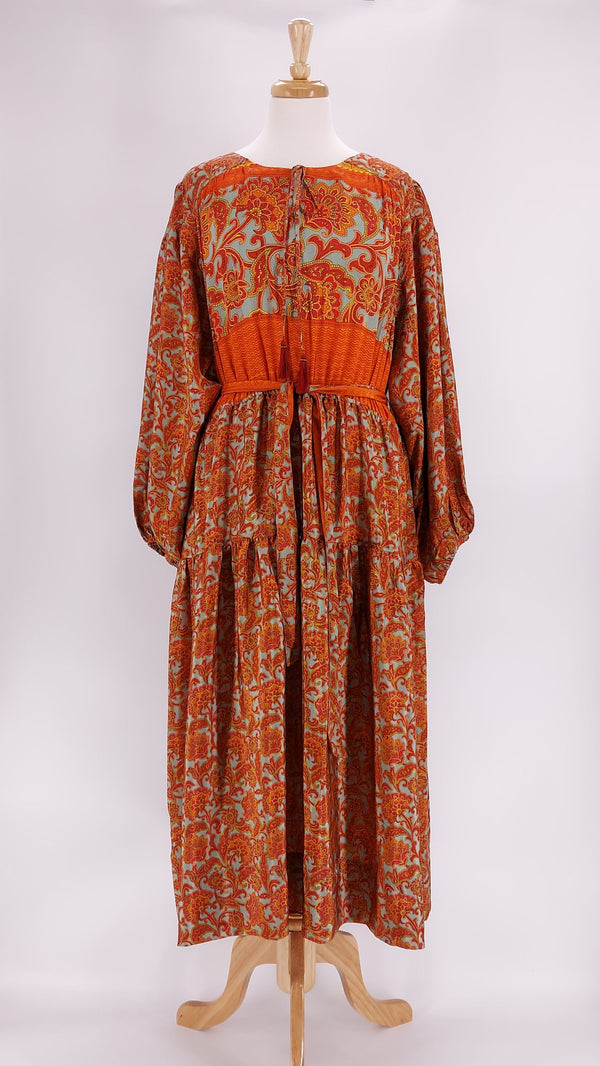 Pink Lemons - Lola Silk Dress - Rust Paisley - 1218