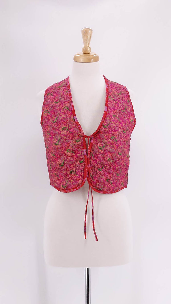 Pink Lemons - Reversible Silk Kimono - 1354