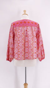 Pink Lemons - Lolita Embroidered Silk Blouse - Pink - 1336