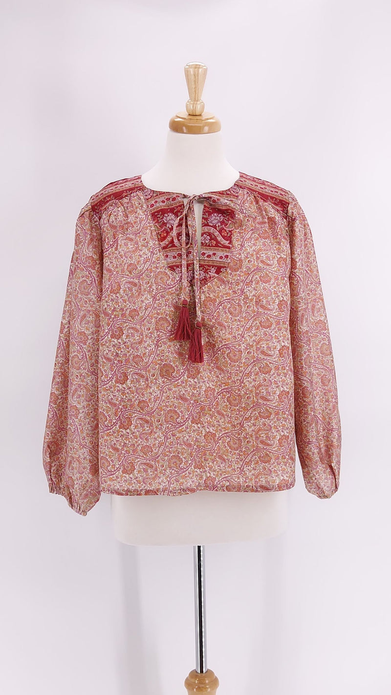 Pink Lemons - Lolita Silk Blouse - Red - 1339