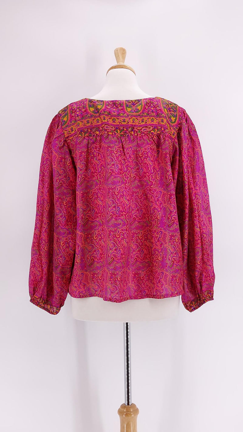 Pink Lemons - Lolita Silk Blouse - Fuchsia - 1341