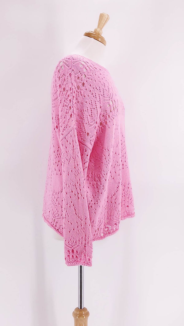 Me369 - Kristina Crochet Top - Pink - 1373
