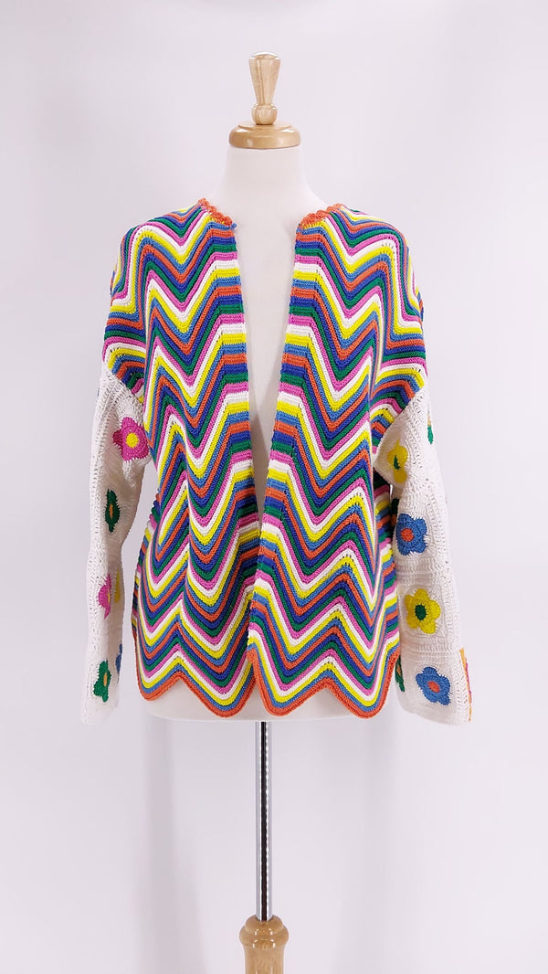 Me369 - Julie Crochet Cardigan - Colourful - 1378