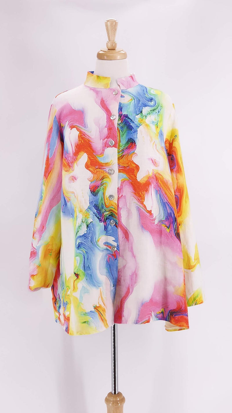 Luukaa - Linen Shirt - Multicolour - 1386