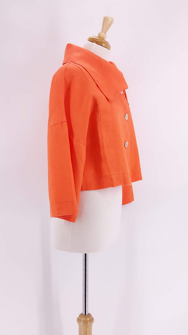 Luukaa - Linen Jacket - Orange - 1385