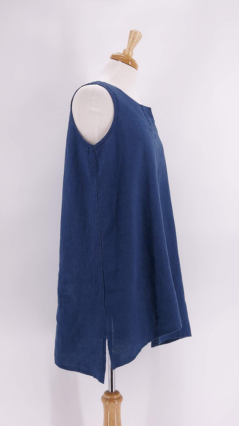 Luukaa - Linen Tunic - Navy - 1387