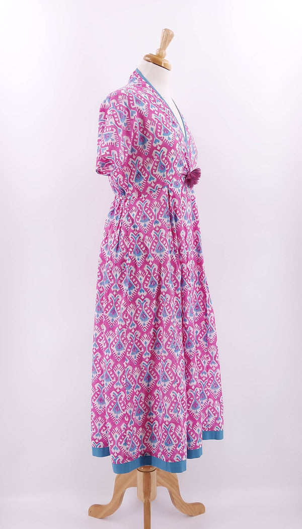 Zen Ethic - Raj Pom Pom Dress - Ikat Pink - 1505