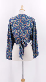 Gabrielle Parker - Crossover Tie Top - Blue Daisy Gold - 1540