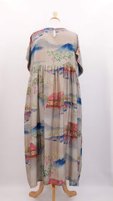 One Hundred Stars - NEW SEASON - Pleat Dress - Oriental Landscape Grey - 1704