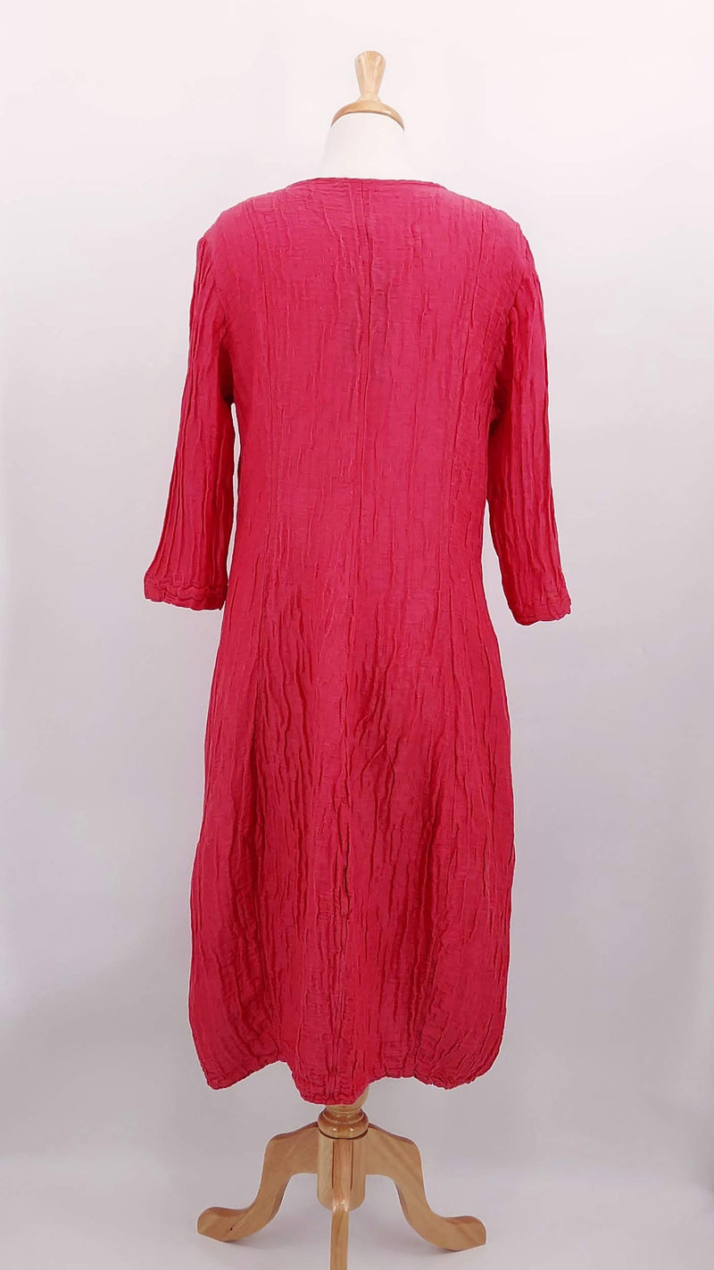 NEW SEASON - Grizas - Crinkle Silk Dress - Raspberry - 1730