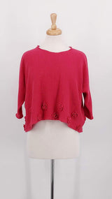 NEW SEASON - Grizas - Linen Knit Jumper - Raspberry - 1729