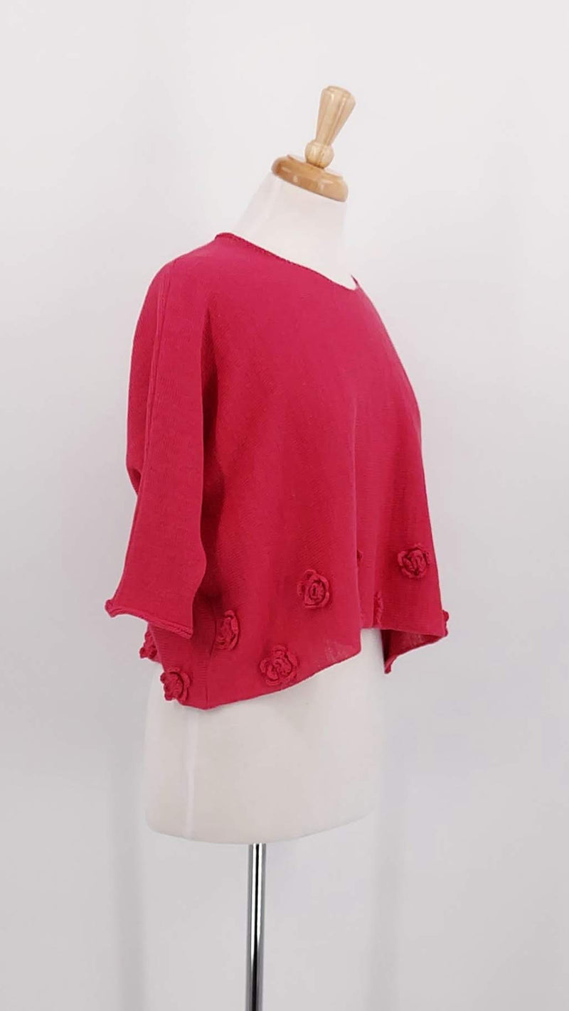 NEW SEASON - Grizas - Linen Knit Jumper - Raspberry - 1729