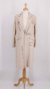 NEW SEASON - Me369 - Rene Long Embroidered Jacket - Sand - 1783