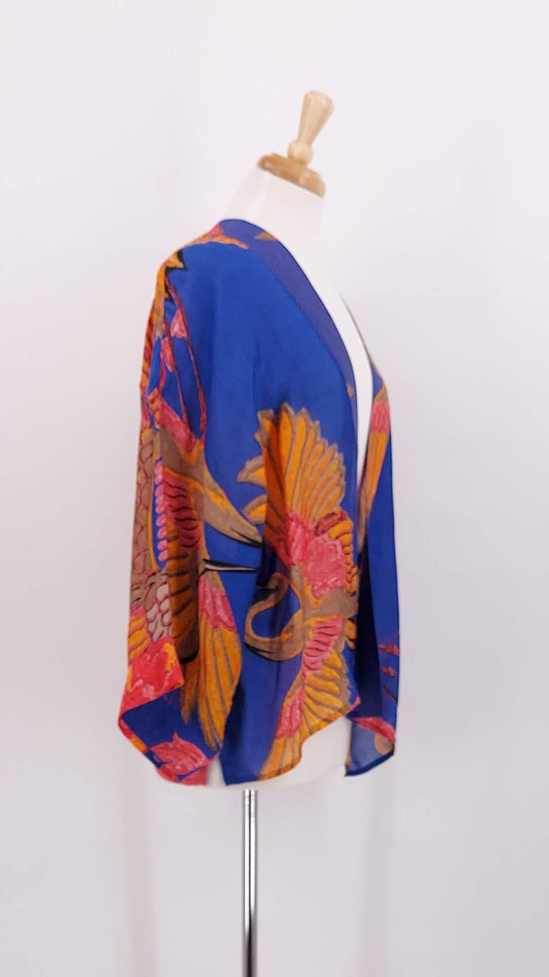 NEW SEASON - One Hundred Stars - Kimono - Crane Cobalt - 1858