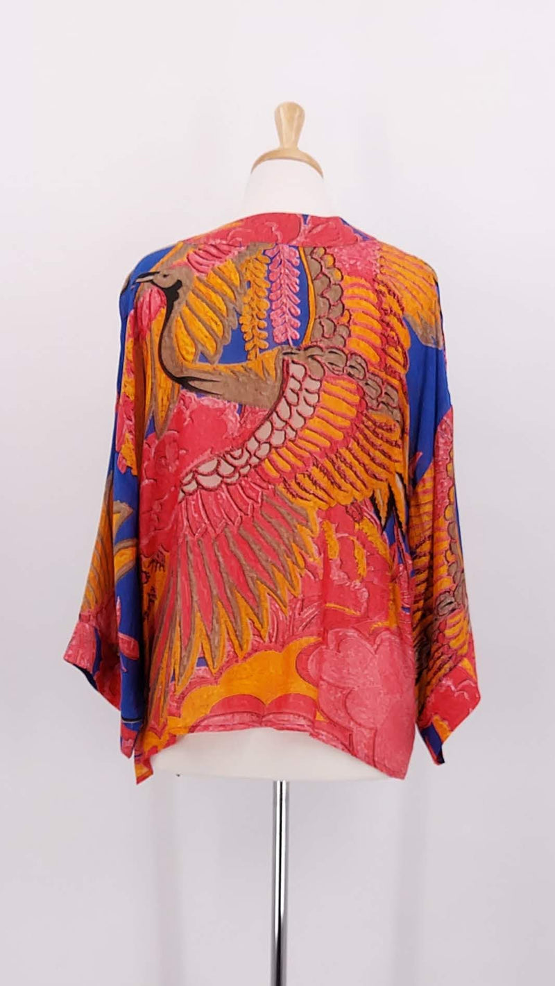 NEW SEASON - One Hundred Stars - Kimono - Crane Cobalt - 1858