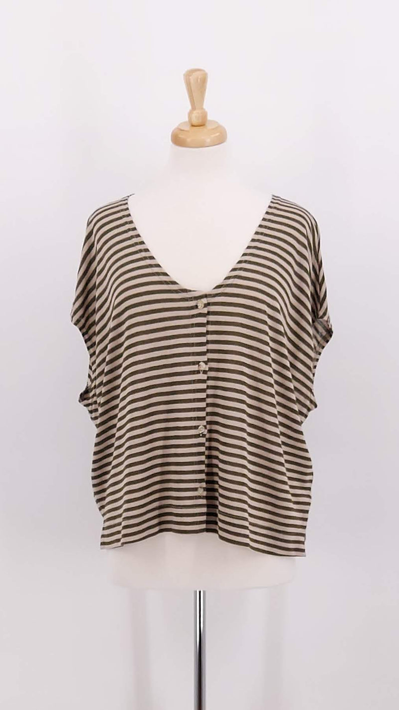 NEW SEASON - Mama b - Lucente LR Top - Alga Stripe - 1872