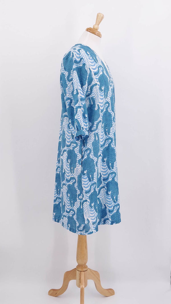 Zen Ethic - Neha Dress Tiger - Blue - 1887