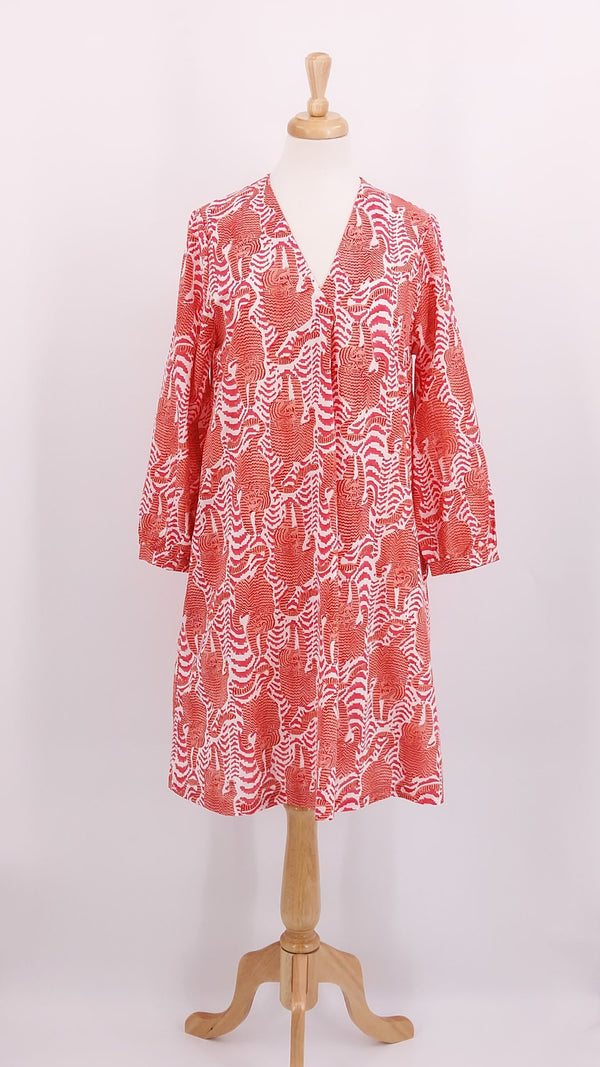 Zen Ethic - Neha Dress Tiger - Pink - 1890