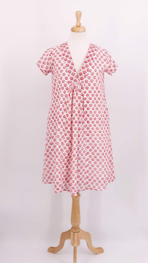 Zen Ethic - Iris V-Neck Dress - Pink - 1895