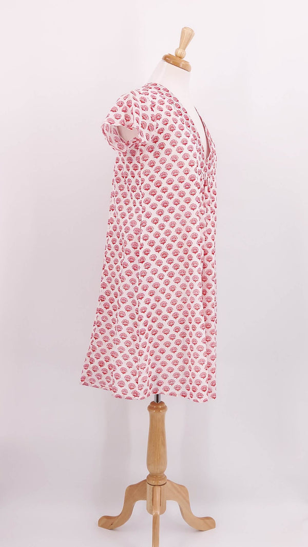 Zen Ethic - Iris V-Neck Dress - Pink - 1895