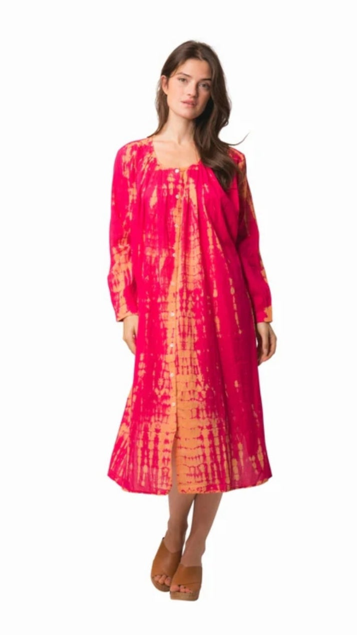 Zen Ethic - Tie Dye Chloe Dress - Pink - 1502