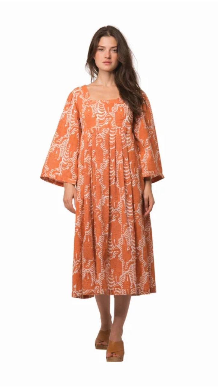 Zen Ethic - Laura Dress - Tiger Orange - 1518