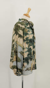 NEW STOCK - One Hundred Stars - Pussy Bow Blouse - Rivers and Trees Natural - 1921