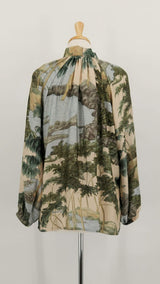 NEW STOCK - One Hundred Stars - Pussy Bow Blouse - Rivers and Trees Natural - 1921