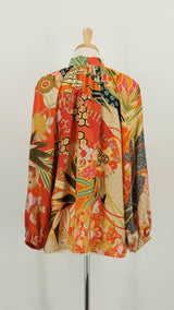 NEW STOCK - One Hundred Stars - Pussy Bow Blouse - Fans Scarlet - 1916