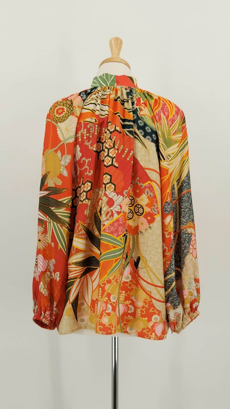 NEW STOCK - One Hundred Stars - Pussy Bow Blouse - Fans Scarlet - 1916