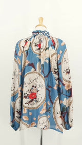 NEW STOCK - One Hundred Stars - Pussy Bow Blouse - Magnolia Plates Blue - 1910