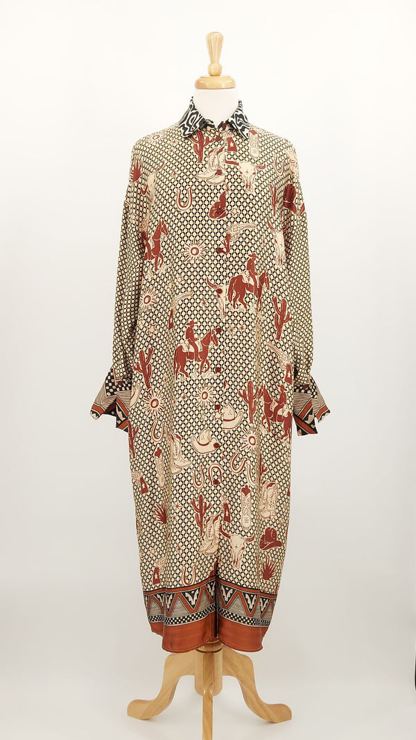 NEW SEASON - Me369 - Athena Collar Button Dress - Rodeo - 1932