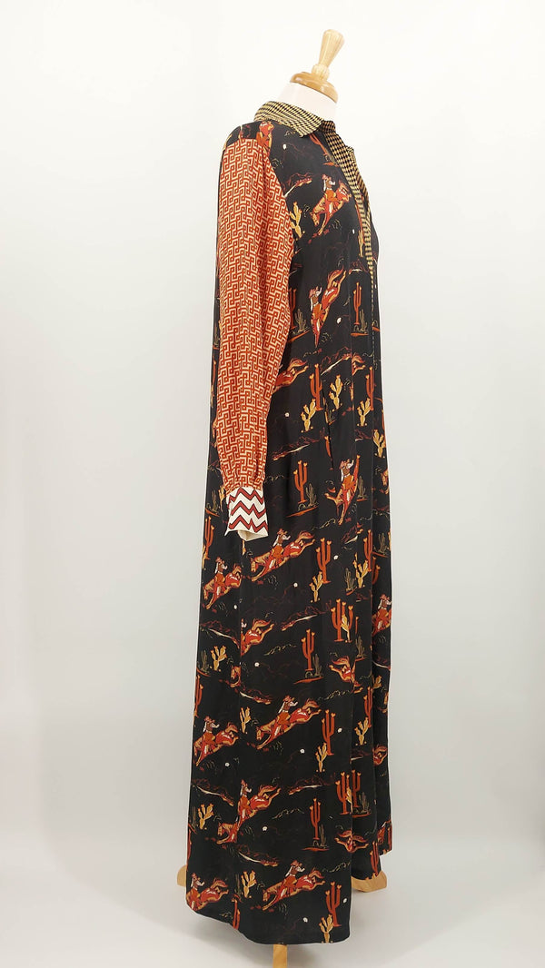 NEW SEASON - Me369 - Kennedy Placket Maxi Dress - Rodeo - 1928