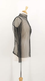 NEW SEASON - Luukaa - Eisley Sheer Top - Black - 1980
