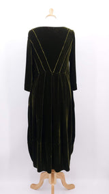 NEW SEASON -Grizas - Silk Velvet Dress - Forest - 2016