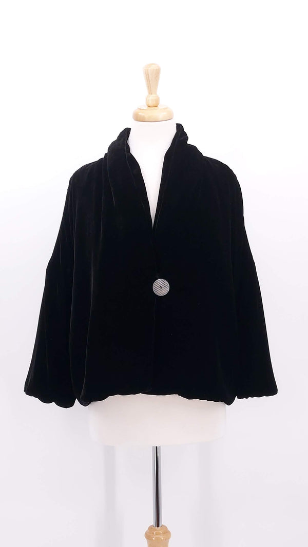NEW SEASON - Grizas - Silk Velvet Jacket - Black - 2026