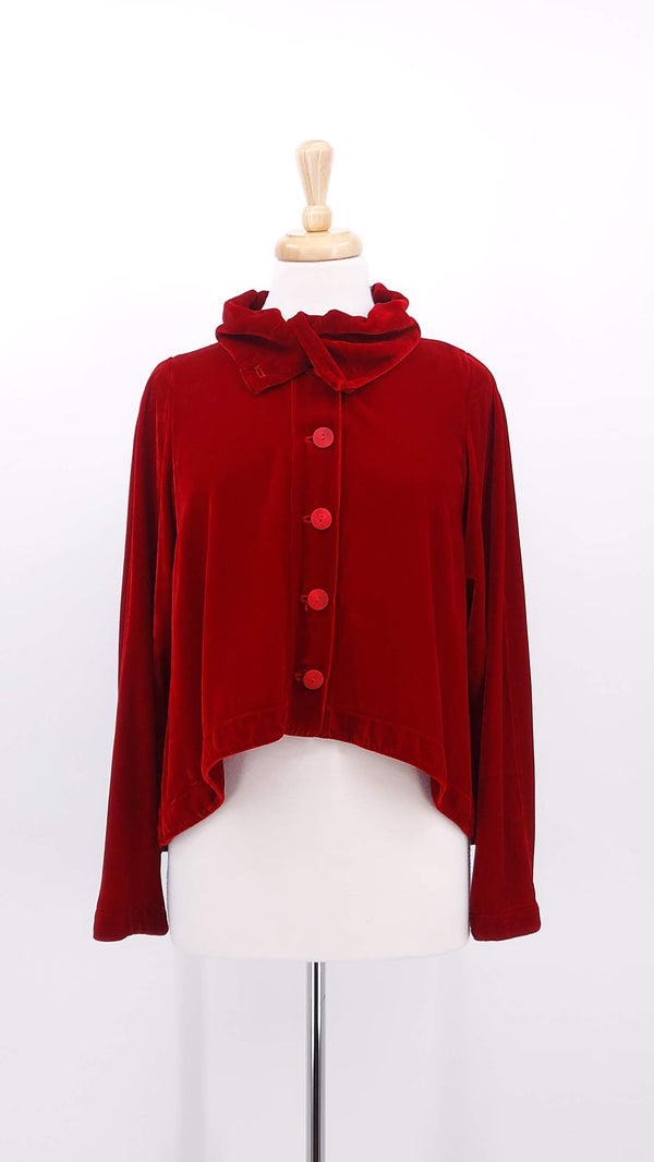 NEW SEASON - Grizas - Silk Velvet Jacket - Cherry Red - 2024