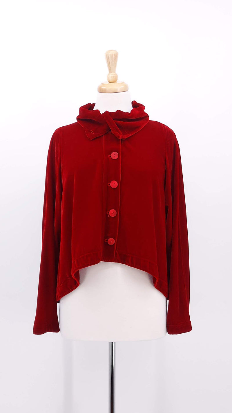 NEW SEASON - Grizas - Silk Velvet Jacket - Cherry Red - 2024