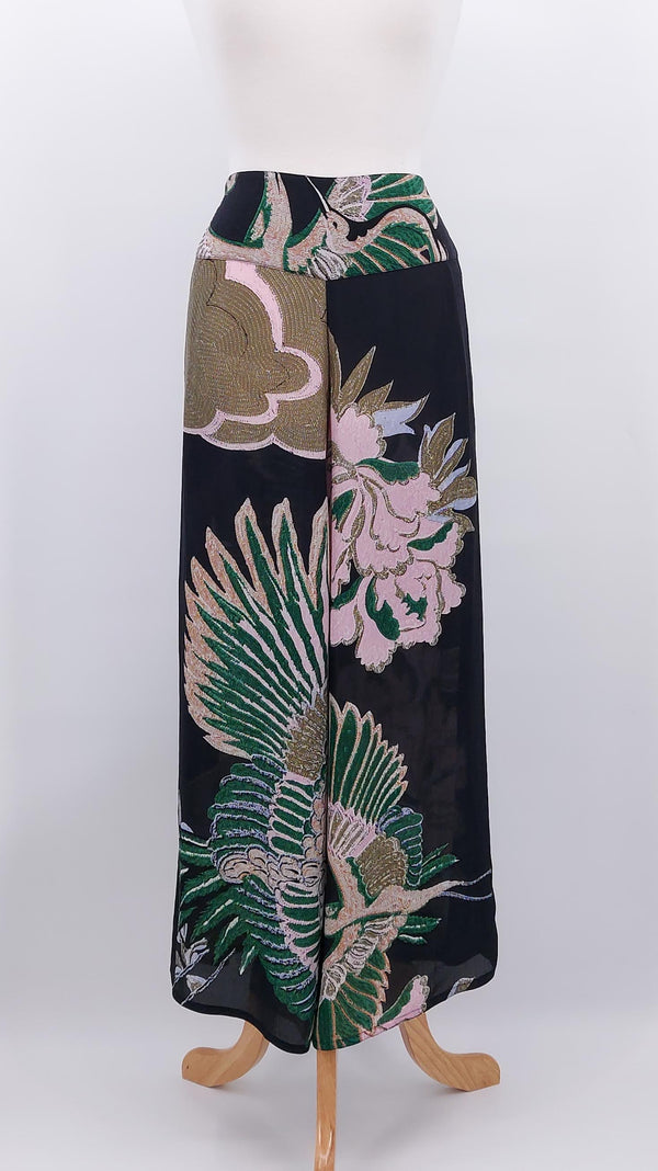 NEW SEASON - One Hundred Stars - Crepe Palazzo Pants - Crane Emerald - 2045