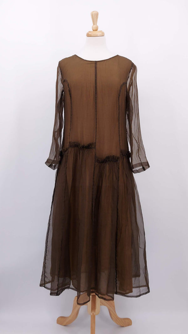 NEW SEASON - Grizas - Silk Chiffon Dress - Copper - 2017