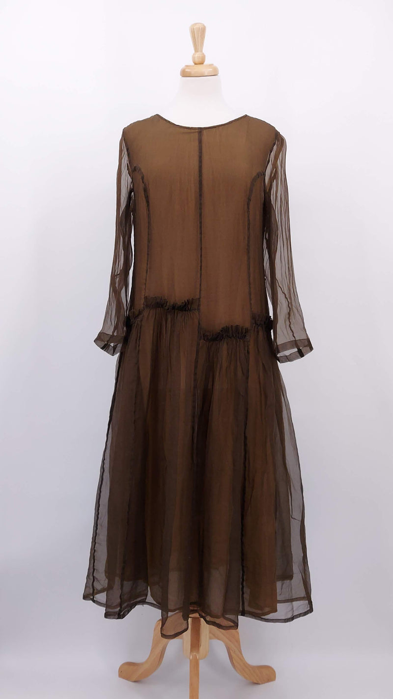 NEW SEASON - Grizas - Silk Chiffon Dress - Copper - 2017