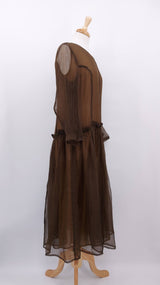 NEW SEASON - Grizas - Silk Chiffon Dress - Copper - 2017