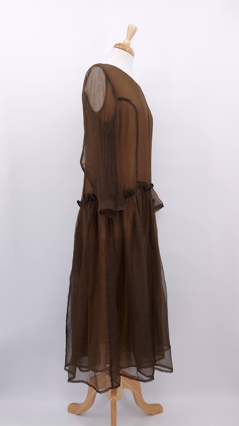 NEW SEASON - Grizas - Silk Chiffon Dress - Copper - 2017