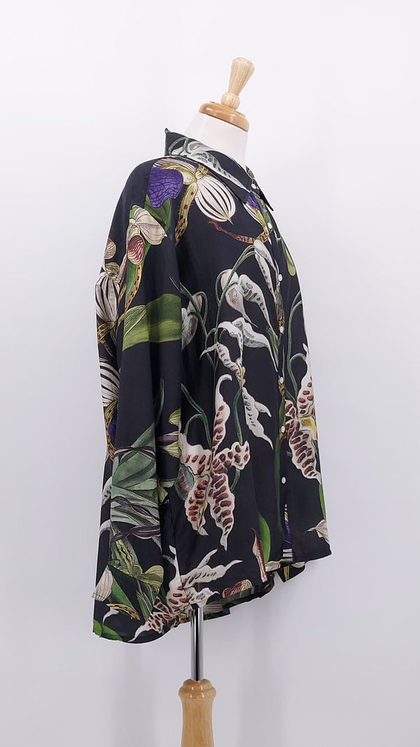 NEW SEASON - One Hundred Stars - Oversized Shirt - Orchid Black - 2062