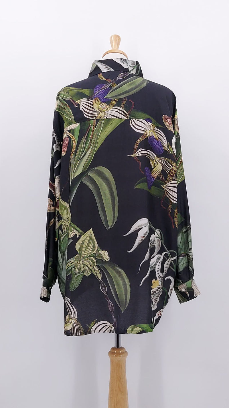 NEW SEASON - One Hundred Stars - Oversized Shirt - Orchid Black - 2062