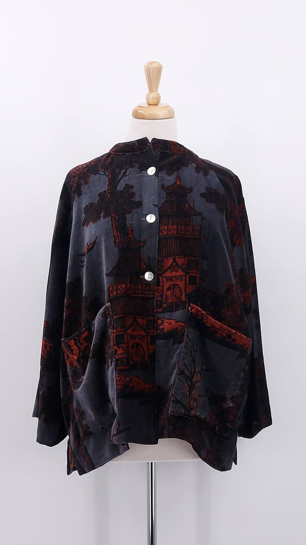 NEW SEASON - One Hundred Stars - Velvet Jacket - Pagoda Pewter - 2056