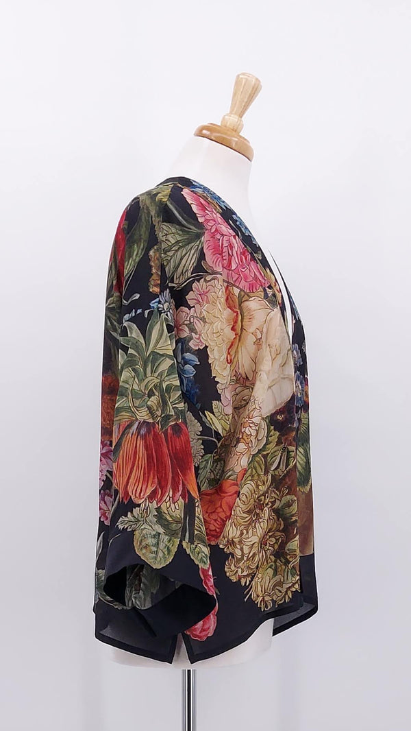 NEW SEASON - One Hundred Stars - Crepe Kimono - Primula Black - 2082