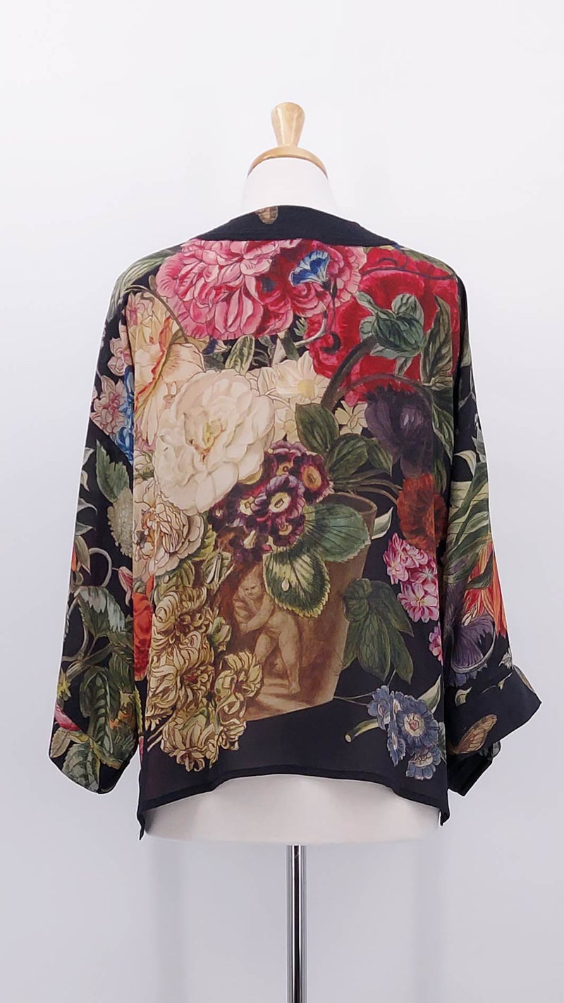 NEW SEASON - One Hundred Stars - Crepe Kimono - Primula Black - 2082